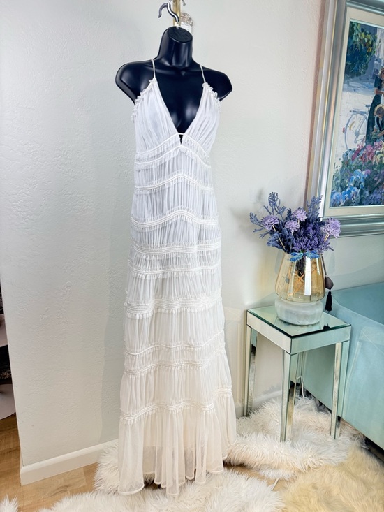 Jonathan Simkhai Dresses & Skirts - Jonathan Simkhai White Point D’Esprit Tiered Maxi Gown Size 6